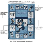 custom north carolina tar heels mickey crimson light blue white quilt blanket best selling