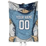 custom north carolina tar heels player sketch light blue gray quilt blanket best selling