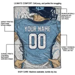 custom north carolina tar heels player sketch light blue gray quilt blanket best selling