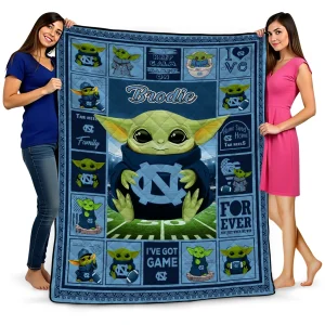 custom north carolina tar heels yody baby pattern light blue quilt blanket best selling