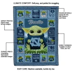 custom north carolina tar heels yody baby pattern light blue quilt blanket best selling