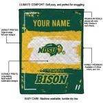 custom north dakota state bison grunge patch green white quilt blanket best selling