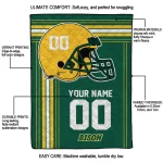 custom north dakota state bison helmet theme green quilt blanket best selling