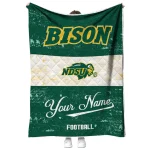 custom north dakota state bison hibiscus burst green white quilt blanket best selling