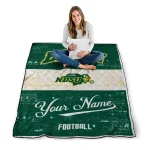 custom north dakota state bison hibiscus burst green white quilt blanket best selling