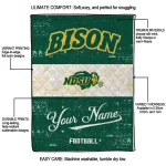 custom north dakota state bison hibiscus burst green white quilt blanket best selling