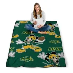 custom north dakota state bison mickey football green quilt blanket best selling