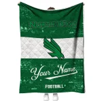 custom north texas mean green hibiscus burst green white quilt blanket best selling