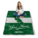 custom north texas mean green hibiscus burst green white quilt blanket best selling