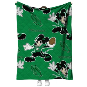 custom north texas mean green mickey football green quilt blanket fashion forward