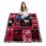 custom northern illinois huskies helmet passion red quilt blanket best selling