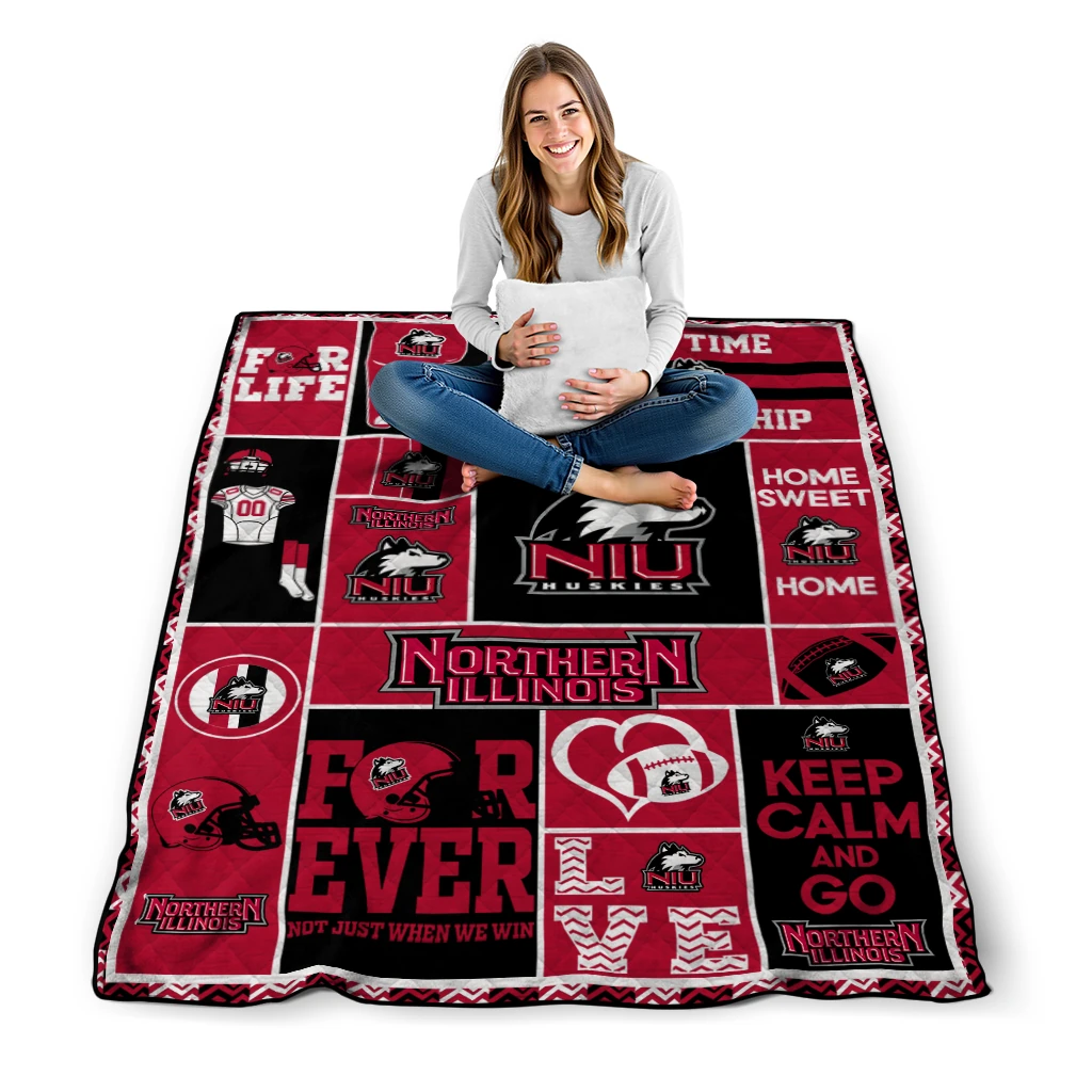 custom northern illinois huskies helmet passion red quilt blanket high quality custom northern illinois huskies helmet passion red quilt blanket high quality