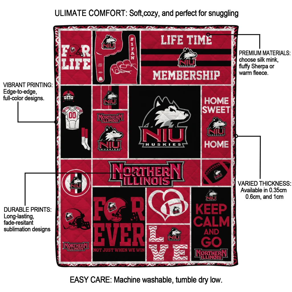 custom northern illinois huskies helmet passion red quilt blanket latest model custom northern illinois huskies helmet passion red quilt blanket latest model