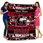 custom northern illinois huskies layered florals red white quilt blanket best selling