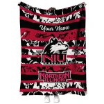 custom northern illinois huskies layered florals red white quilt blanket best selling