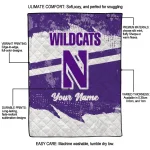 custom northwestern wildcats brushstroke layers purple quilt blanket best selling