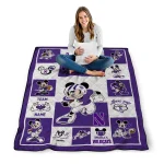 custom northwestern wildcats mickey crimson purple white quilt blanket best selling