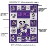 custom northwestern wildcats mickey crimson purple white quilt blanket best selling