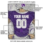 custom northwestern wildcats player sketch purple gray quilt blanket best selling