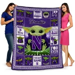 custom northwestern wildcats yody baby pattern purple quilt blanket best selling