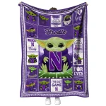 custom northwestern wildcats yody baby pattern purple quilt blanket best selling