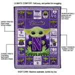 custom northwestern wildcats yody baby pattern purple quilt blanket best selling