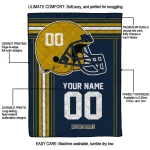 custom notre dame fighting irish helmet theme navy quilt blanket best selling