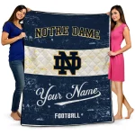 custom notre dame fighting irish hibiscus burst navy white quilt blanket best selling