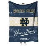 custom notre dame fighting irish hibiscus burst navy white quilt blanket best selling