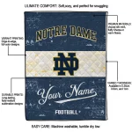 custom notre dame fighting irish hibiscus burst navy white quilt blanket best selling
