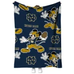custom notre dame fighting irish mickey football navy quilt blanket best selling