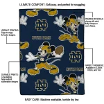 custom notre dame fighting irish mickey football navy quilt blanket best selling