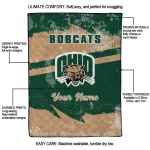 custom ohio bobcats brushstroke layers green quilt blanket best selling