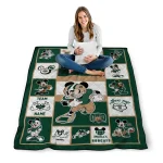 custom ohio bobcats mickey crimson green white quilt blanket best selling