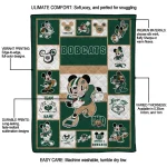 custom ohio bobcats mickey crimson green white quilt blanket best selling
