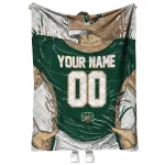 custom ohio bobcats player sketch green gray quilt blanket best selling