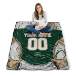 custom ohio bobcats player sketch green gray quilt blanket best selling