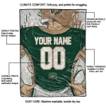 custom ohio bobcats player sketch green gray quilt blanket best selling