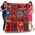 custom ohio state buckeyes helmet passion scarlet quilt blanket best selling