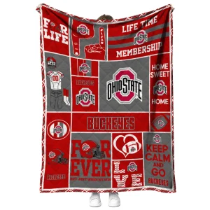 custom ohio state buckeyes helmet passion scarlet quilt blanket fashion forward