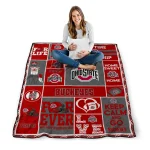 custom ohio state buckeyes helmet passion scarlet quilt blanket best selling