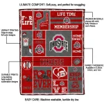 custom ohio state buckeyes helmet passion scarlet quilt blanket best selling