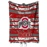 custom ohio state buckeyes layered florals scarlet white quilt blanket best selling