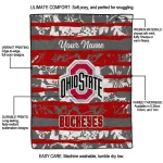 custom ohio state buckeyes layered florals scarlet white quilt blanket best selling