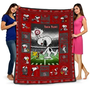 custom ohio state buckeyes snoopy coach scarlet quilt blanket best selling