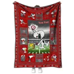 custom ohio state buckeyes snoopy coach scarlet quilt blanket best selling