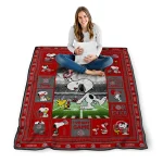 custom ohio state buckeyes snoopy coach scarlet quilt blanket best selling
