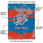 custom oklahoma city thunder brushstroke layers blue quilt blanket best selling