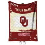custom oklahoma sooners grunge patch crimson white quilt blanket best selling