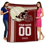 custom oklahoma sooners helmet theme crimson quilt blanket best selling
